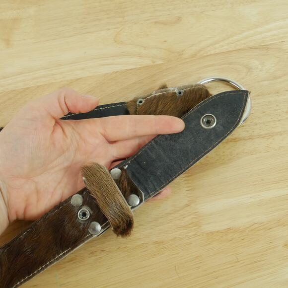 Cow Hide Fur Western Belt 30\